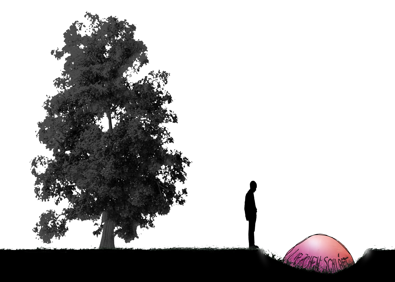 Draft sketch of sphere sculpture